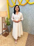 Florista Onam Special Kurti In Premium Mul- Chanderi -Off white(3906)