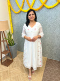 Florista Onam Special Kurti In Mul- Chanderi- Milky White(3909)