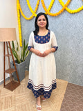 Florista Onam Special Kurti in Hakoba - Off-White (3896)