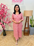 Florista Budget Friendly Kurti In Cotton- Pinkish Peach (3894)