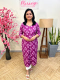 Florista Budget Friendly Kurti In Cotton- Purple  (3894)