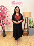 Anvita Brand Kurti in Cotton -Black n Brick combo(3911)