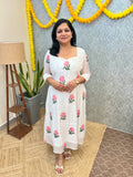 Florista Onam Special Kurti in Mul-Chanderi - Off-White(3913)