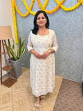 Florista Onam Special Kurti in Mul-Chanderi - Light Beige(3913)