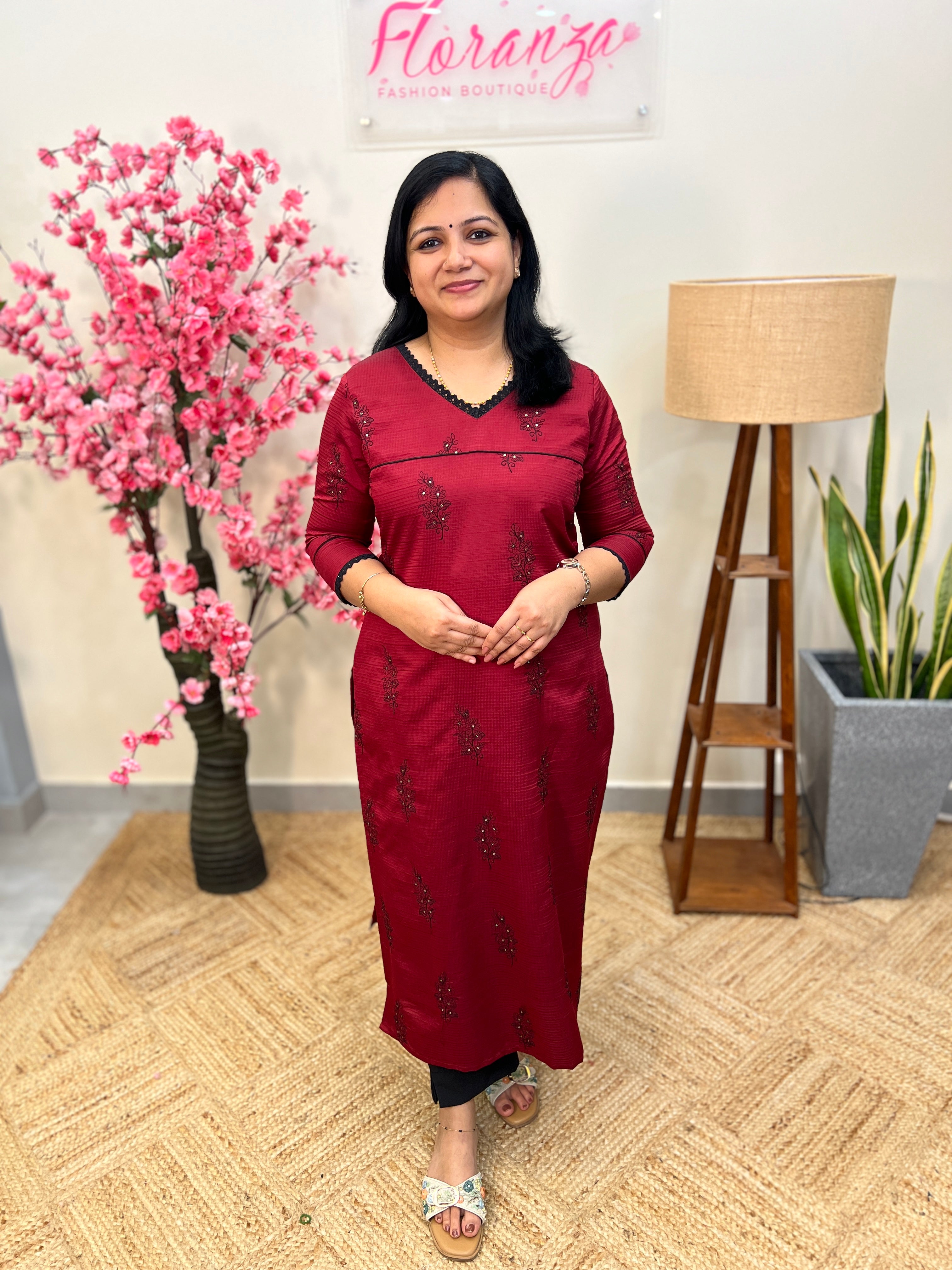 Florista Kurti in Berlin-Reddish Maroon(3915)