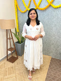 Florista Onam Special Kurti In Mul- Chanderi -Milky White( 3917)