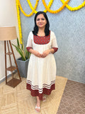 Florista Onam Special Kurti in Hakoba - Off-White (3896)