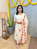 Onam Special 3 Piece Set In  soft Mul-cotton -Off White(3922)
