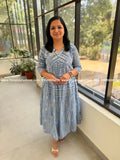 Alia Cut Kurti in Cotton - Blue (4008B) - Blue / M