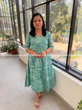 Alia Cut Kurti in Cotton - Green (4008D) - Green / M