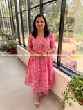Alia Cut Kurti in Cotton - Pink (4008A) - Pink / M