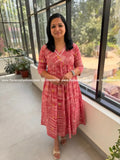 Alia Cut Kurti in Cotton - Reddish Peach (4008C) - REDDISH PEACH / M