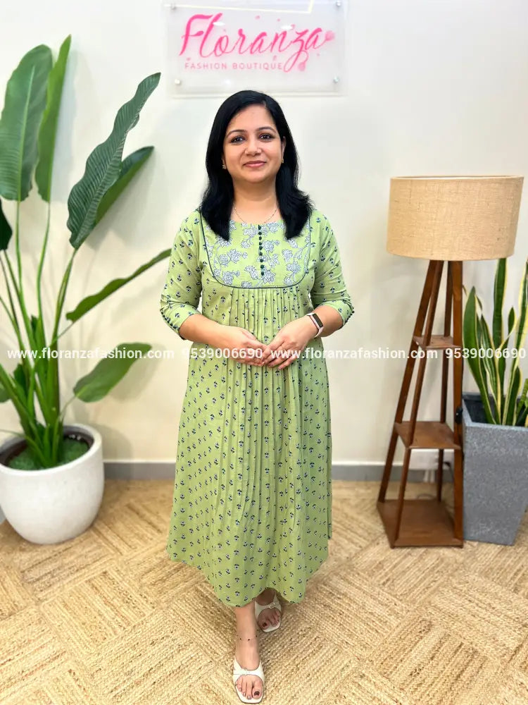 Aline Kurti In Cotton - Green (3957G) - Green / M