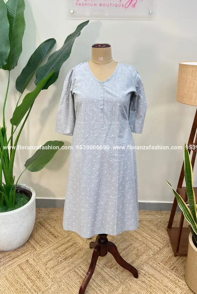 Aline Kurti in Cotton - Grey (1001) - Grey / S