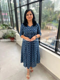 Aline Kurti In printed cotton - Indigo (3946) - Indigo blue / M