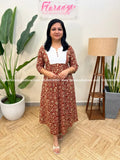 Aline Kurti In Printed Cottonm - Brick (3964C) - Brick / M
