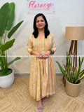 Anarkali 3 piece set - Yellow (4076A) - Yellow / M
