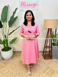 Anvita Brand Aline Kurti in Cotton - Pinkish Peach (3950) - Pinkish Peach / S