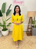 Anvita Brand Aline Kurti in Cotton - Yellow (3950) - Yellow / S