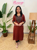 Anvita Brand Kurti in Cotton - Brick (3911B) - Brick / M