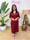 Anvita Brand Kurti in Cotton - Maroon (4046B) - Maroon / M