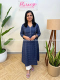Anvita Brand Kurti in Cotton - Navy Blue (4097) - Navy / M