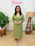 Anvita Brand Kurti in Cotton - Pastel Green (4012) - Pastel Green / S