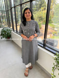 Anvita Brand Kurti in Pure Cotton - Dark Ash (4151) - DARK ASH / M