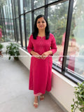 Anvita Brand Kurti in Pure Cotton - Rani Pink (4139) - Rani Pink / M