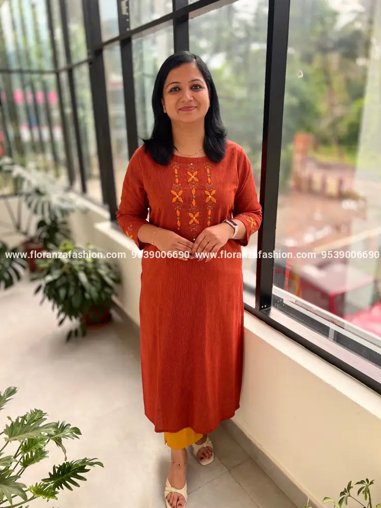 Anvita Brand Kurti in Weaved Cotton - 3702
