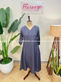 Branded Aline Kurti in Cotton - Ash (1003B) - Ash / L