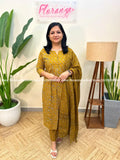 Cotton 3 Piece Set - Dark Mustard Yellow (3971B) - Mustard Yellow / L