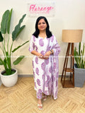Cotton 3 Piece Set (3955A) - LAVENDER / L