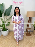 Cotton 3 Piece Set - Lavender(3999A) - LAVENDER / L