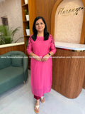 Florique Kurti In Mul-Chanderi - Pink(4170C) - Pink / S