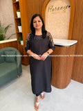 Florique Kurti In Slub Silk - Black(4170D) - BLACK / S