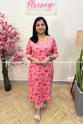 Florista 2 piece set in printed cotton - 3643 - Pink / S