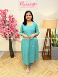 Florista 2 Piece Set In Weaved Cotton - Pastel Turquoise (3937C) - Pastel Turquoise / M