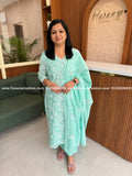 Florista 3 Piece Set In Mul-Chanderi - Light Green(4070G) - Light Green / XS