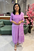 Florista 3 Piece Set In Printed Cotton - 3675 - LAVENDER / S
