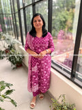 Florista 3 Piece Set In Printed Cotton - 3709 - Dark Lavender mix Purple / S