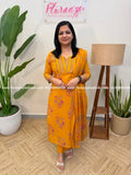 Florista 3 Piece Set in Printed Cotton - Mustard Yellow R Flwr (4050B) - Mustard Yellow R Flwr / M