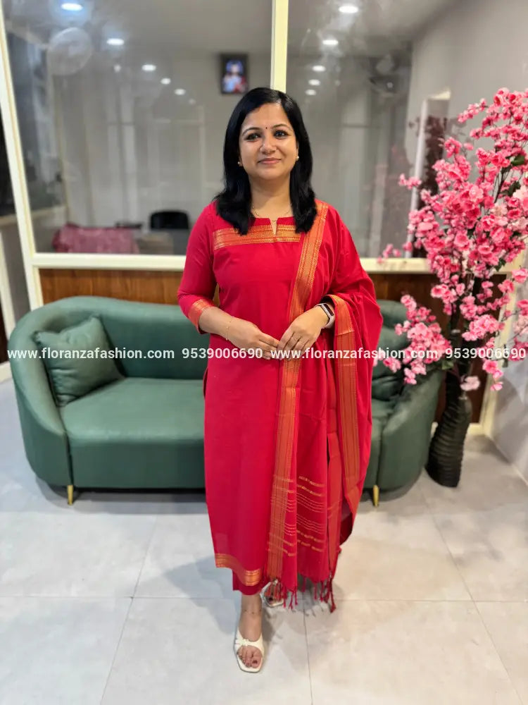 Florista 3 Piece Set in Weaved Cotton (3 Colours) - 3601 - RED / S