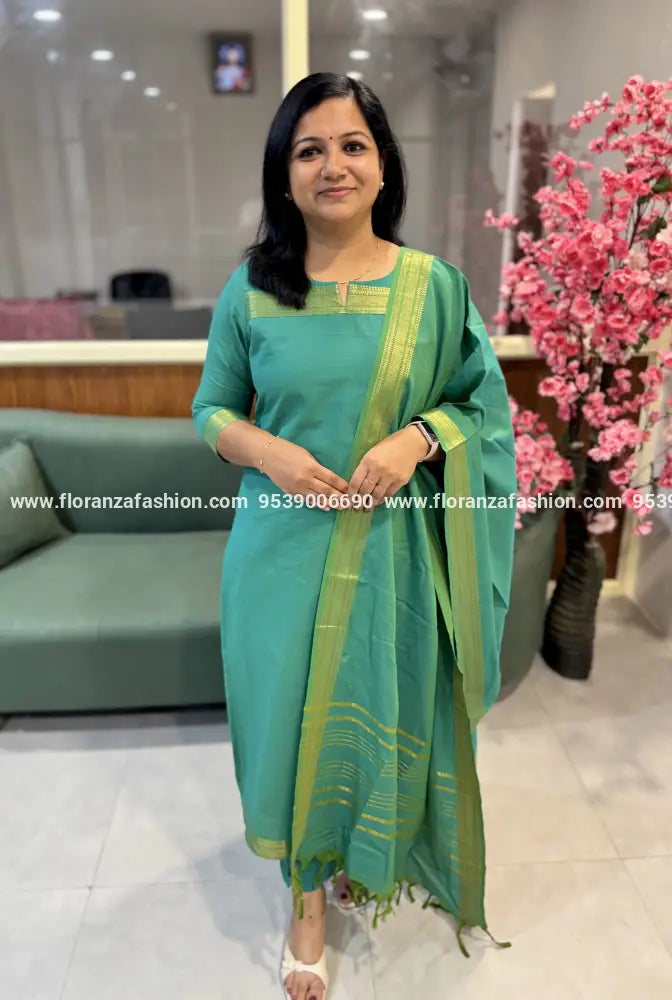 Florista 3 Piece Set in Weaved Cotton (3 Colours) - 3601 - Teal Green / S