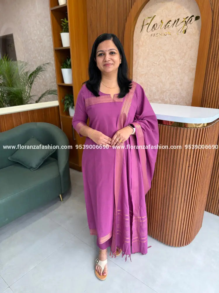 Florista 3 Piece Set in Weaved Cotton - Lavender mix Onion Pink (4024F) - Lavender mix onion pink / S