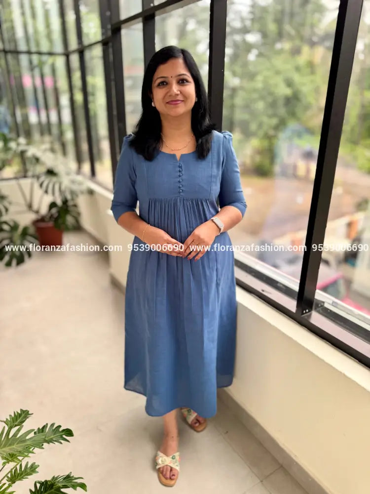 Florista Aline Kurti in Cotton - 3747 - S / Greyish Blue