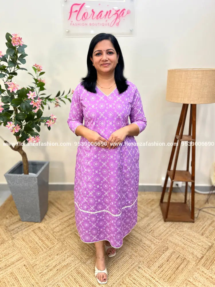 Florista Aline Kurti in Cotton - Lavender (3975C) - LAVENDER / XS