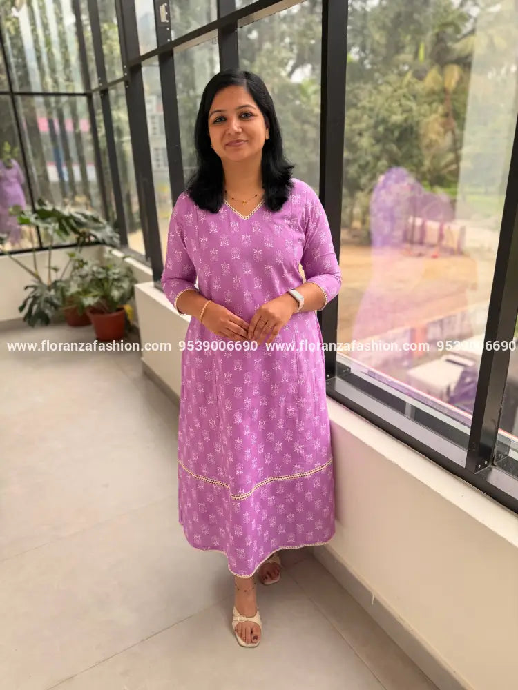 Florista Aline Kurti in Cotton - Lavender (3975I) - LAVENDER / XS