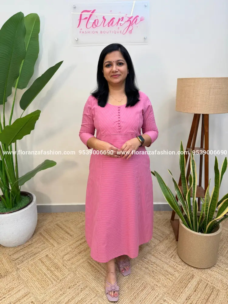 Florista Aline Kurti in Cotton - Pink - (4073B) - Pink / S