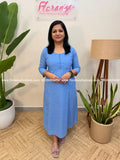 Florista Aline Kurti in Cotton - Sky Blue - (4073) - sky blue / S